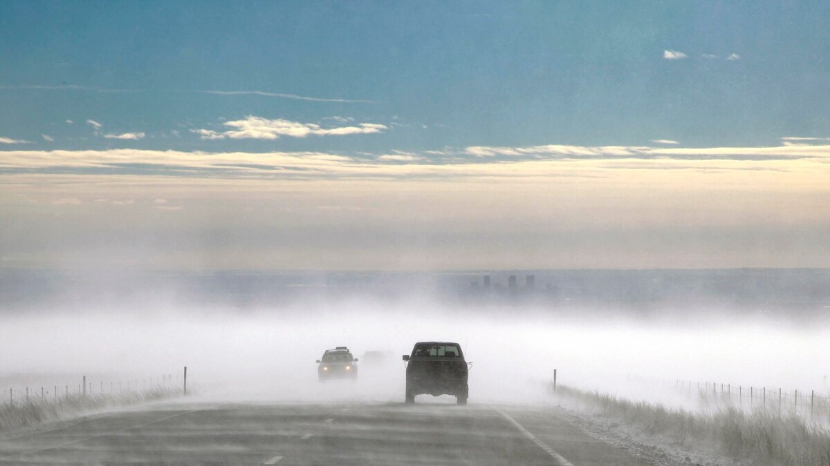 Казахстан туман и штормовой ветер