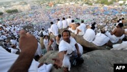 Muslim pilgrims gather on Mount Arafat, near the holy city of Mecca, Saudi Arabia, in October 2012.