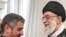 Guard commander Mohammad Ali Jafari (left) and Supreme Leader Ayatollah Ali Khamenei