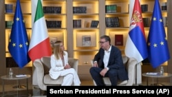 Italijanska premijerka Đorđa Meloni i predsednik Srbije Aleksandar Vučić, 5. avgust 2025. 