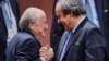 FIFA President Sepp Blatter (left) has slammed the UEFA head Michel Platini (right) over a corruption investigation into the workings of world soccer's governing body. 