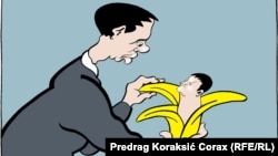 Predrag Koraksiç Koraksyň çeken karikaturasy