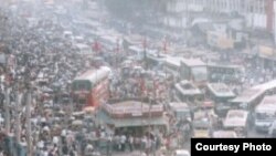 Bangladesh - A street in Dhaka, Bangladesh capital, undated