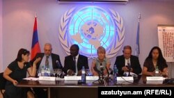 Armenia -- Members of the Working Group on Arbitrary Detention of the UN Human Rights Council hold a news conference in Yerevan, 15September 2010.