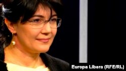 Silvia Radu în studioul Europei Libere, 2017 