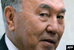 Kazakh President Nursultan Nazarbaev attends a Commonwealth of Independent States summit in Bishkek on September 16.