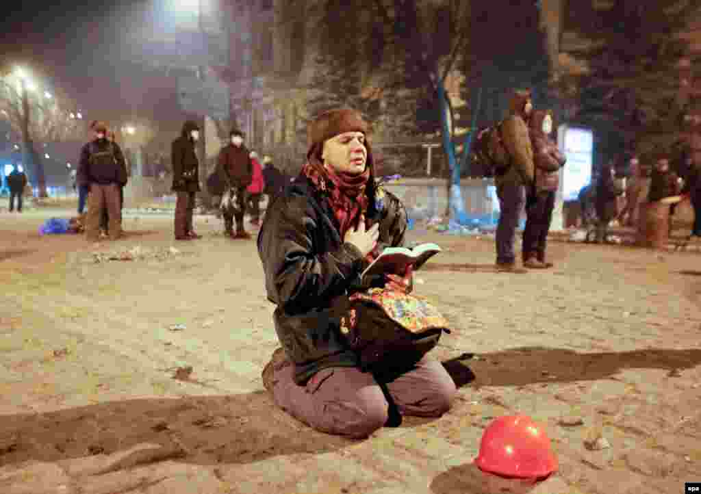 Его участники протестовали против принятых Верховной Радой законов, ужесточающих правила проведения массовых мероприятий