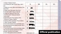 Yangi nusxadagi haydovchilik guvohnomasining orti.