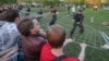 RUSSIA---YEKATERINBURG/ People pull down a fence as they protest against the construction of St Catherine's Cathedral in central Yekaterinburg. The church is to be built by 2023 to mark the 300th birthday of the city of Yekaterinburg. Donat Sorokin/TASS 