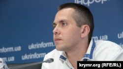 Юрій Ільченко на прес-конференції в Києві, 17 серпня 2016 року