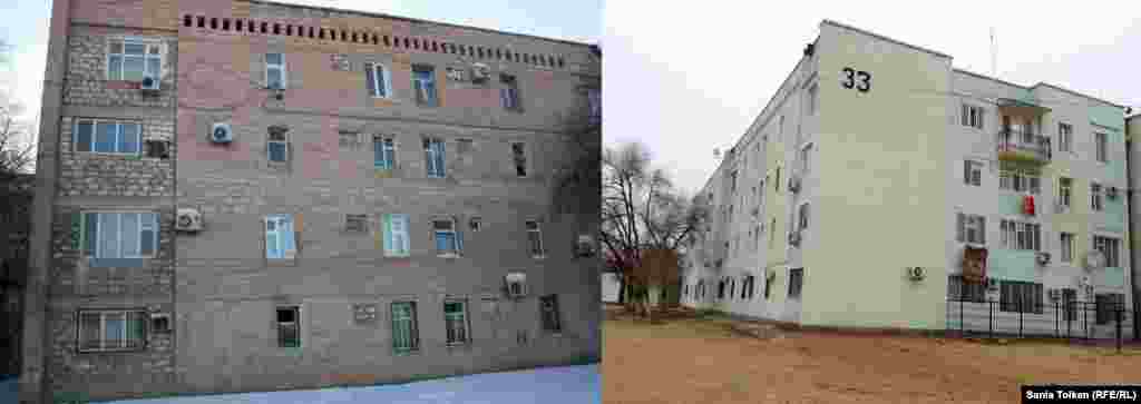 House number 33, from which the video of the clashes was taken, and the same house a year later, with a fresh coat of paint.