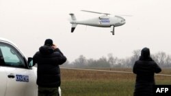 An OSCE drone on a test flight near Mariupol in October 2014