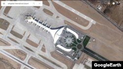 Aeroportun kosmosdan görünüşü.