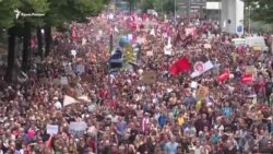 В Гамбурге тысячи людей продолжили протест из-за саммита G20 (видео)