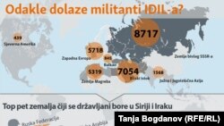 Infografika: Odakle dolaze militanti IDIL-a