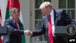 Дональд Трамп на встрече с королём Иордании Абдаллой Вторым