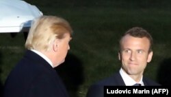 U.S. President Donald Trump (left) with French President Emmanuel Macron