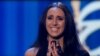Jamala after performing her song in the quarterfinal of Ukraine's competition to select its entry for this year's Eurovision song contest. 