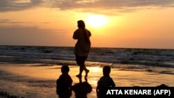 Hazar deňziniň eýran kenary. Illýustrasiýa suraty.