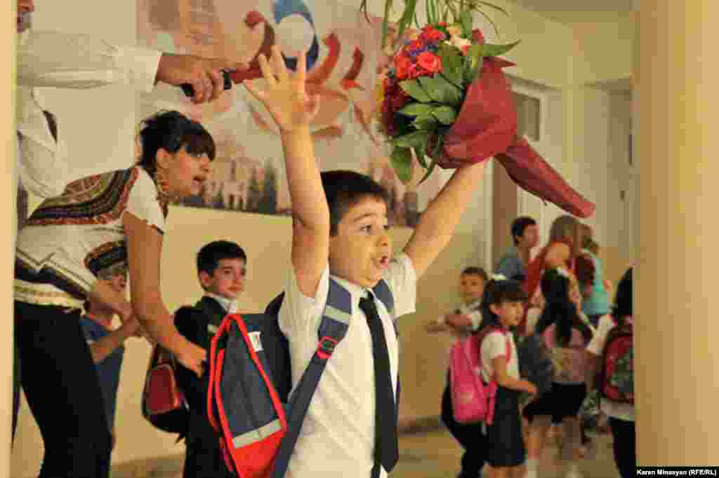 The first day of school at the Nairi Zaryan elementary school in the Arabkir district of Yerevan, Armenia