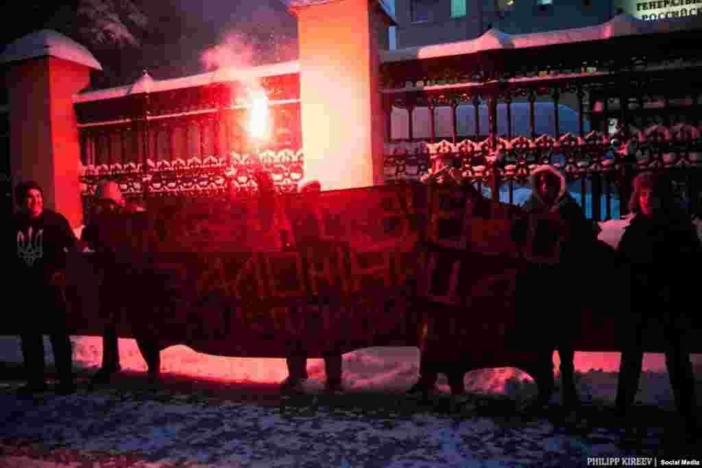 Пікет на підтримку Надії Савченко. Москва, 25 грудня 2014 року