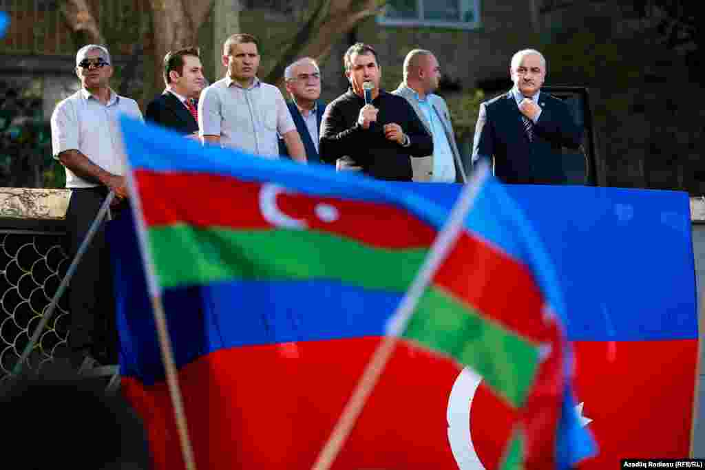 Azerbaijan. Baku. Protest action of opposition Musavat Party in Baku