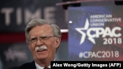 John Bolton speaking during CPAC 2018 in National Harbor, Maryland on February 22.