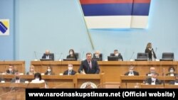 Predsjedavajući Predsjedništva Bosne i Hercegovine, Milorad Dodik na posebnoj sjednici Skupštine Republike Srpske (RS), 10 marta 2021.