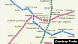Тошкент метроси схемаси.