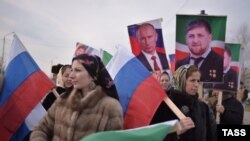 На митинге в Грозном. 22 января 2015