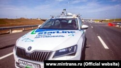 Безпілотний автомобіль на автопідході до Керченського мосту 8 травня 2018 року