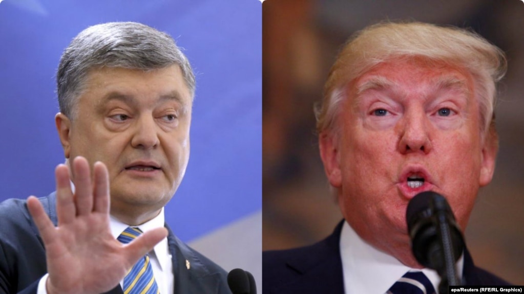 Ukrainian President Petro Poroshenko (left) is due to meet U.S. President Donald Trump at the White House on June 20. (combo photo)