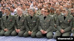 Iranian Army's top commanders in an meeting with Supreme Leader Ali Khamenei, on Wednesday April 19, 2017.