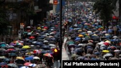Pamje nga një protestë në Hong Kong. 25 gusht, 2019.