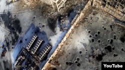Кадр із відео повітряної розвідки над Донецьким аеропортом, здійснений підрозділом безпілотної авіації волонтерської організації «Армія SOS». Донецьк, 15 січня 2015 рок
