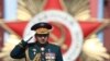 Russian Defense Minister Sergei Shoigu takes part in a rehearsal for the Victory Day parade on Red Square in central Moscow in 2019.