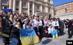 Папа Франциск и украинские паломники в Ватикане