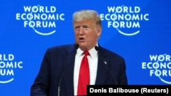 Președintele american Donald Trump la Forumul economic internațional de la Davos, 21 ianuarie 2020. 