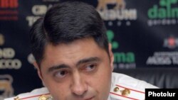 Armenia - Tigran Petrosian, head of the anti-trafficking unit of the Armenian police, holds a news conference, 22Jul2011.