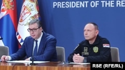 Predsednik Srbije Aleksandar Vučić i direktor policije Dragan Vasiljević, 22. oktobar 2025.