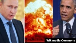 Orsýetiň prezidenti Wladimir Putin (ç) we ABŞ-nyň prezidenti Barak Obama (s) 