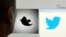 Компьютердегі Twitter белгісіне қарап отырған адам. (Көрнекі сурет)