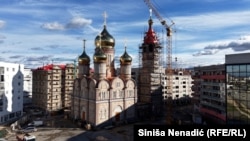 Rusko-srpski hram u centru Banjaluke, koji se gradi od 2018. godine uz finansijsku podršku Vlade RS, Banja Luka, 17. februar 2026.