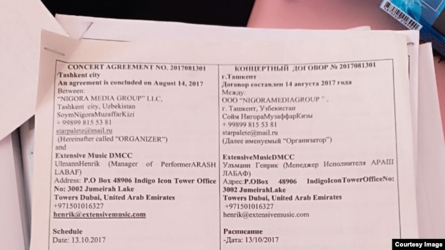 Договор, заключенный между продюсерской компании Nigora Media Group и шведской компанией Extensive Music Sweden AB