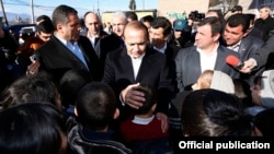 Armenia - Prime Minister Hovik Abrahamian visits Aygehovit village in Tavush province, 30Dec2014.