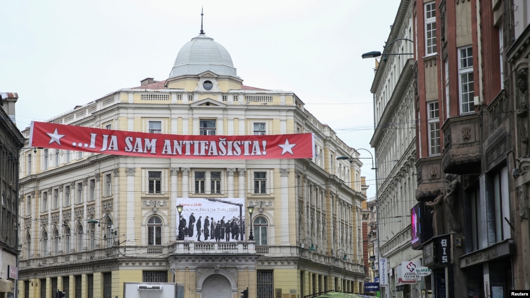 Sarajevo uoči komemorativne mise za žrtve bleiburškog križnog puta i antifašističkih protesta održanih isti dan,16 maj 2020.