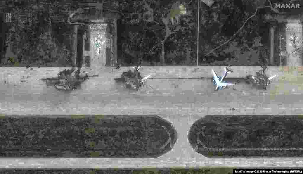 The before image of Tu-95 aircraft at Russia's Belaya air base was taken on May 22 and the later satellite image from June 4, three days after Ukraine's attack.
