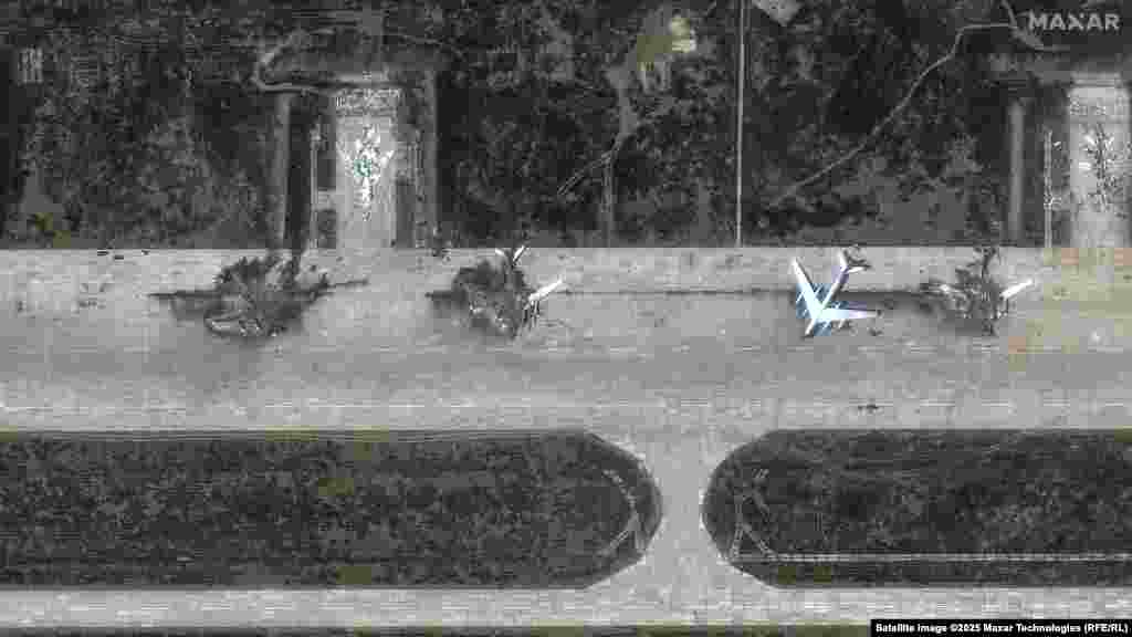 The before image of Tu-95 aircraft at Russia's Belaya air base was taken on May 22 and the later satellite image from June 4, three days after Ukraine's attack.