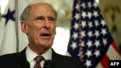 U.S. -- National Intelligence Director Dan Coats speaks to reporters after a swearing-in ceremony at the U.S. Capitol in Washington, March 16, 2017