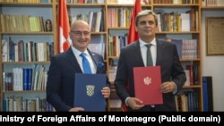 Ministri Crne Gore i Hrvatske Ervin Ibrahimović i Gordan Grlić Radman u Tivtu, 21.jun 2025. 